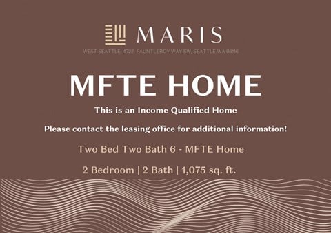 Floor plan for 2 beds, 2 baths, 1075 sqft